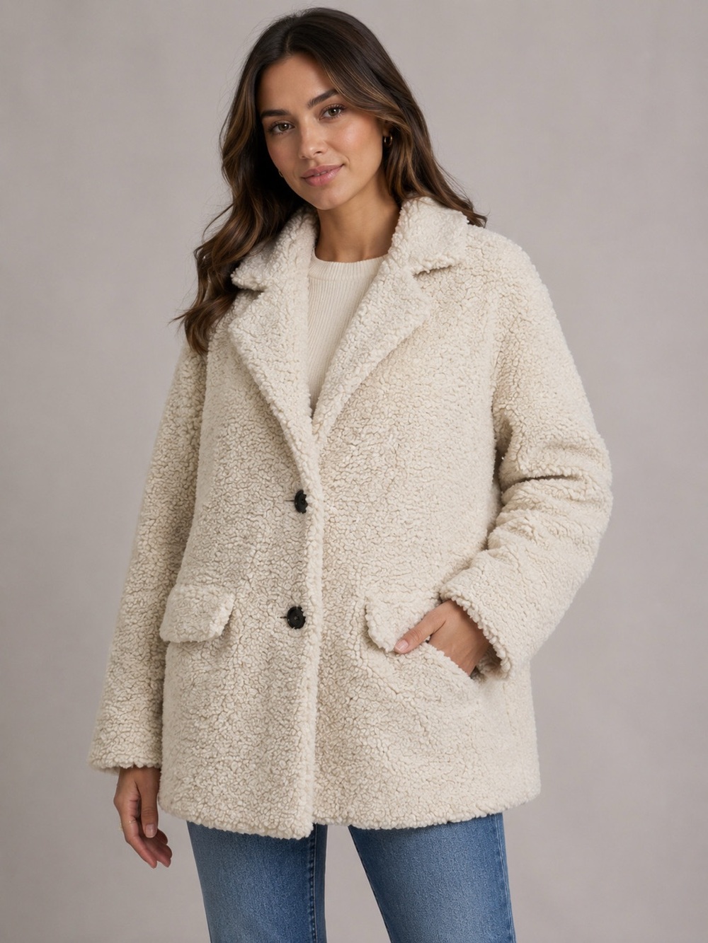 NWOT J Crew Teddy plush sherpa single breasted coat Women’s S